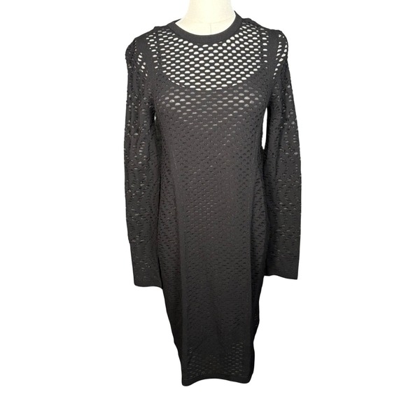 Missoni Black Mesh Long Sleeve Midi Dress Womens IT 40 US 4 Missoni Black Mesh Long Sleeve Midi Dress Womens IT 40 US 4